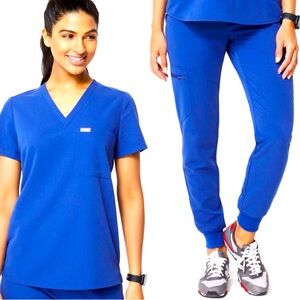 Winning blue scrub set